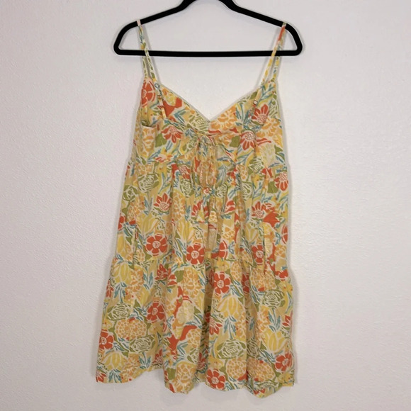 Bloomingdale’s Velvet Cottagecore Buttery Yellow All Over Floral Print Sun Dress - Picture 3 of 11